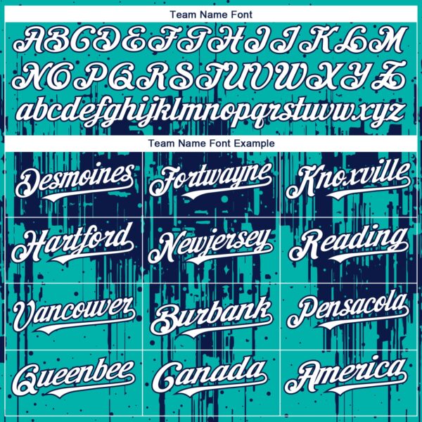 Custom Aqua White-Navy Dripping Splatter Paint Authentic Baseball Jersey