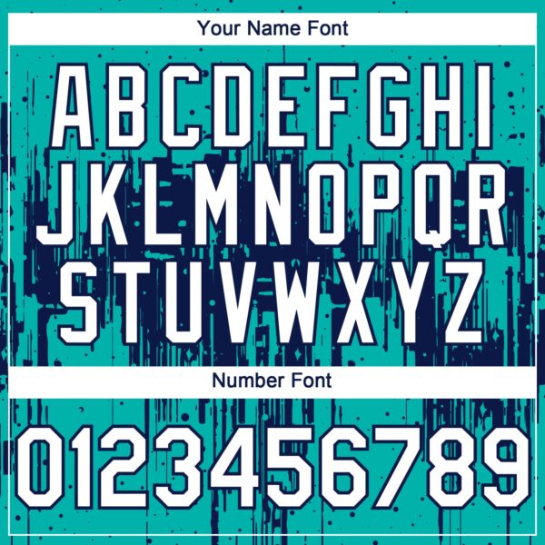 Custom Aqua White-Navy Dripping Splatter Paint Authentic Baseball Jersey