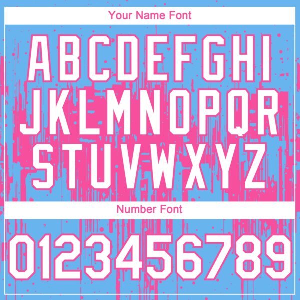 Custom Sky Blue White-Pink Dripping Splatter Paint Authentic Baseball Jersey