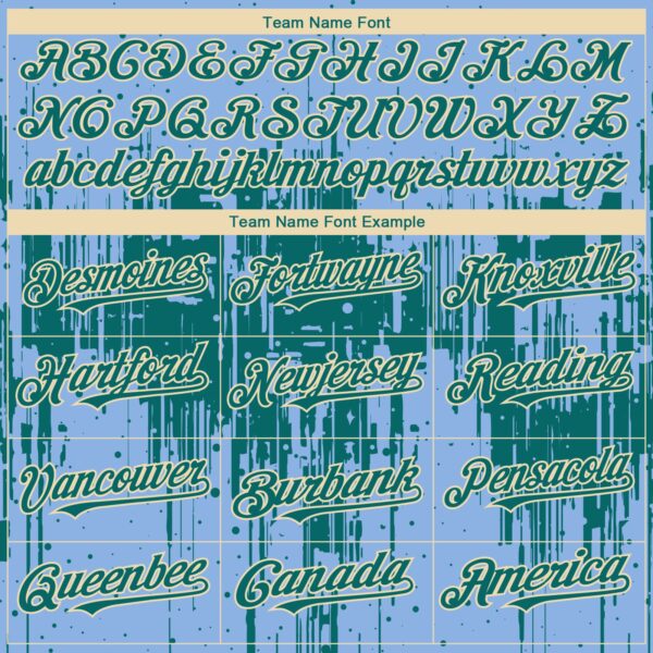 Custom Light Blue Teal-Cream Dripping Splatter Paint Authentic Baseball Jersey