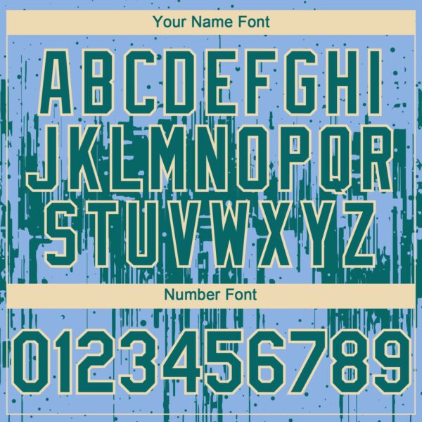 Custom Light Blue Teal-Cream Dripping Splatter Paint Authentic Baseball Jersey