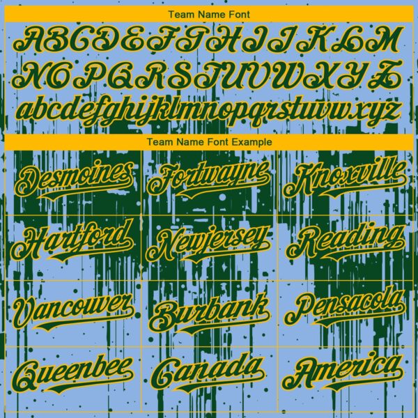 Custom Light Blue Green-Gold Dripping Splatter Paint Authentic Baseball Jersey