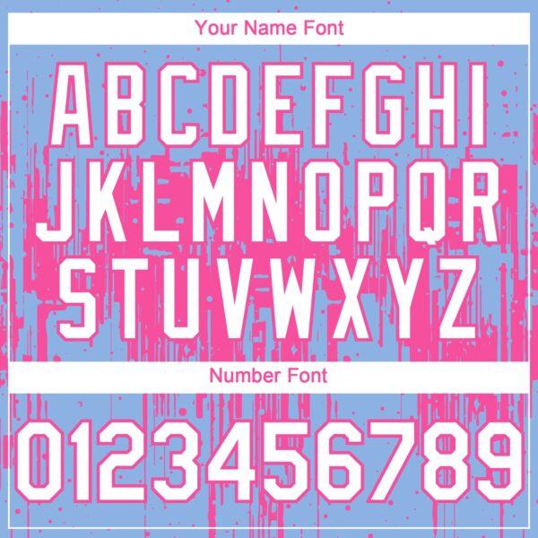 Custom Light Blue White-Pink Dripping Splatter Paint Authentic Baseball Jersey