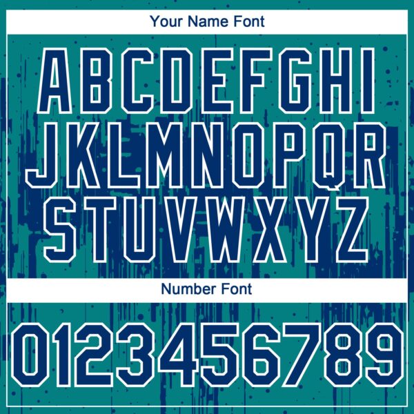 Custom Teal US Navy Blue-White Dripping Splatter Paint Authentic Baseball Jersey