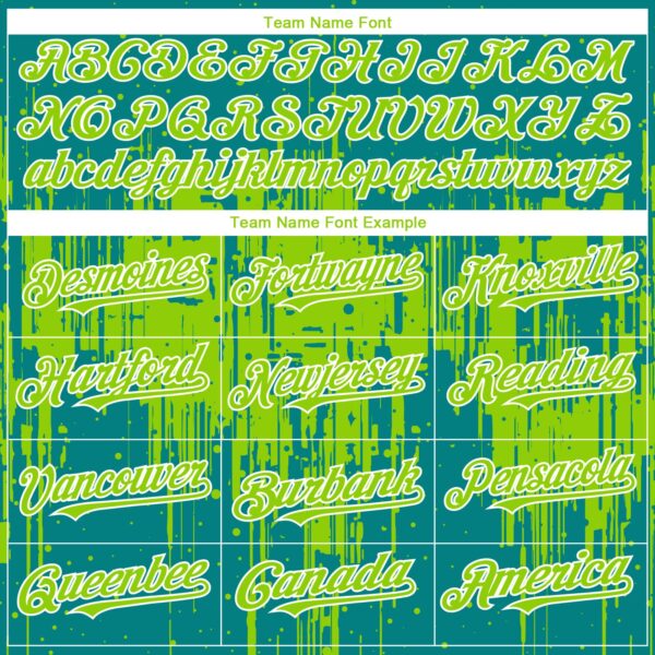 Custom Teal Neon Green-White Dripping Splatter Paint Authentic Baseball Jersey