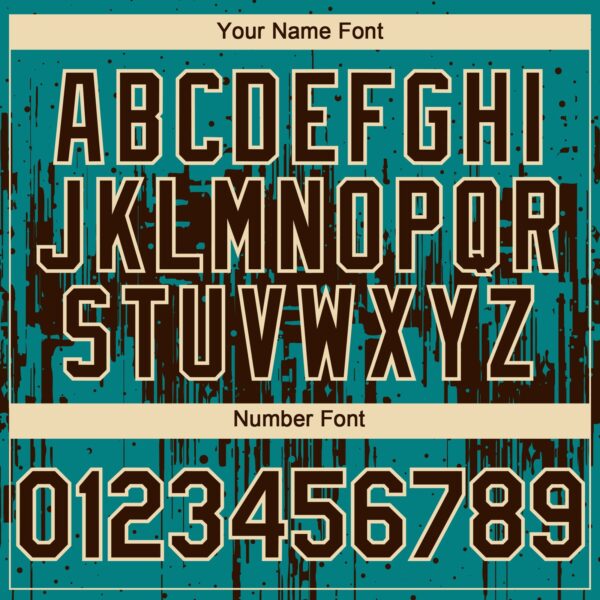 Custom Teal Brown-Cream Dripping Splatter Paint Authentic Baseball Jersey