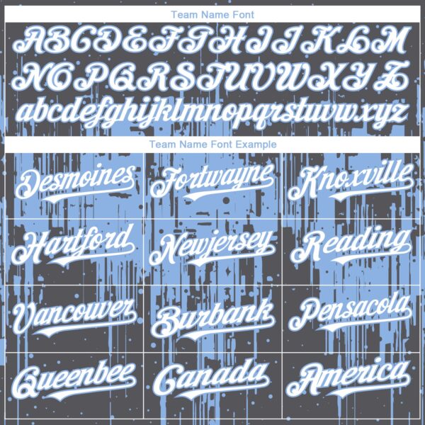 Custom Steel Gray White-Light Blue Dripping Splatter Paint Authentic Baseball Jersey