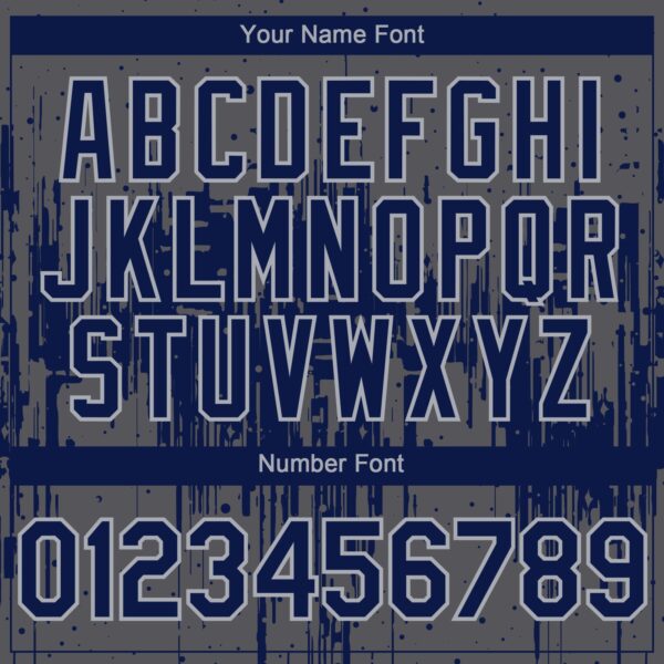 Custom Steel Gray Navy-Gray Dripping Splatter Paint Authentic Baseball Jersey