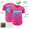 Custom Pink Light Blue-White Dripping Splatter Paint Authentic Baseball Jersey
