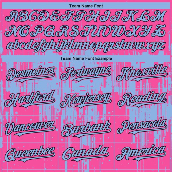 Custom Pink Light Blue-Black Dripping Splatter Paint Authentic Baseball Jersey