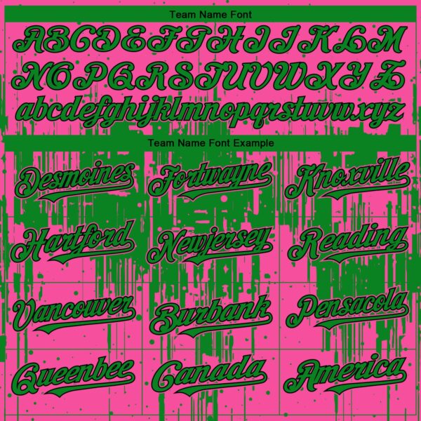 Custom Pink Grass Green-Black Dripping Splatter Paint Authentic Baseball Jersey