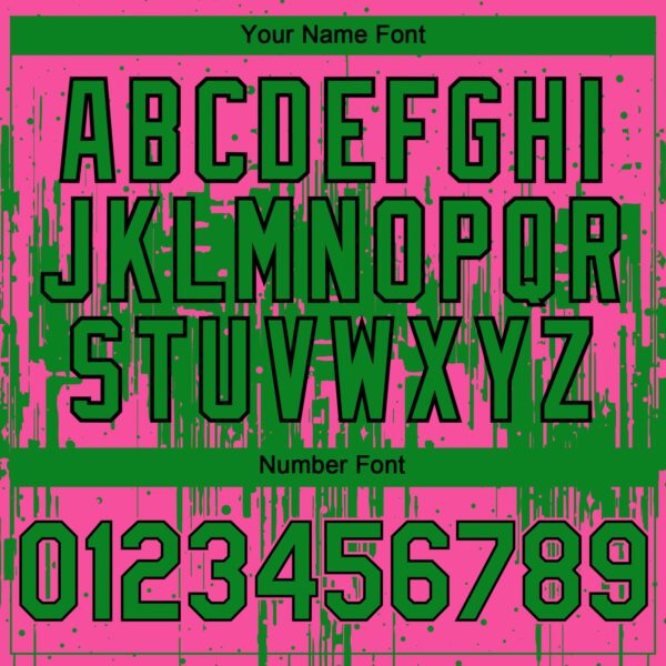Custom Pink Grass Green-Black Dripping Splatter Paint Authentic Baseball Jersey