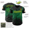 Custom Black Kelly Green-Yellow Abstract Splatter Grunge Paint Authentic Baseball Jersey