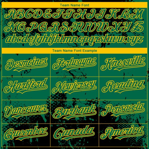 Custom Black Kelly Green-Yellow Abstract Splatter Grunge Paint Authentic Baseball Jersey