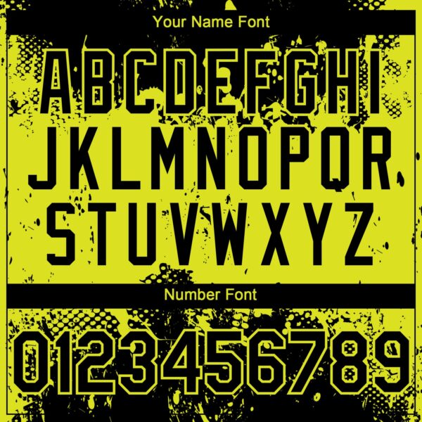 Custom Black Neon Yellow Abstract Splatter Grunge Paint Authentic Baseball Jersey