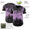 Custom Black Light Purple Abstract Splatter Grunge Paint Authentic Baseball Jersey