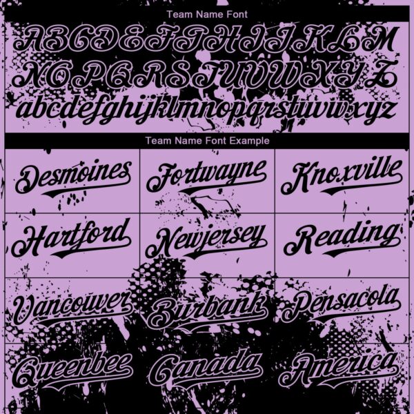 Custom Black Light Purple Abstract Splatter Grunge Paint Authentic Baseball Jersey