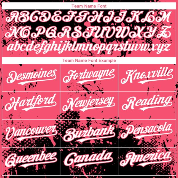 Custom Black White-Neon Pink Abstract Splatter Grunge Paint Authentic Baseball Jersey