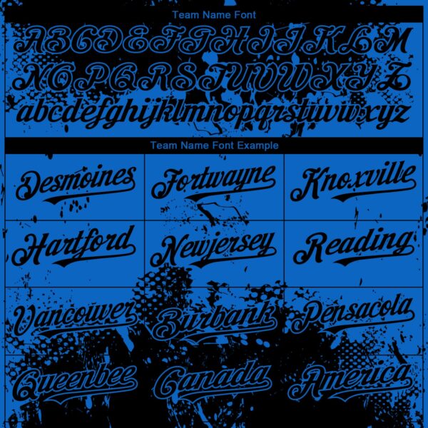 Custom Black Blue Abstract Splatter Grunge Paint Authentic Baseball Jersey