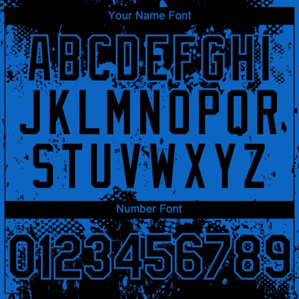 Custom Black Blue Abstract Splatter Grunge Paint Authentic Baseball Jersey