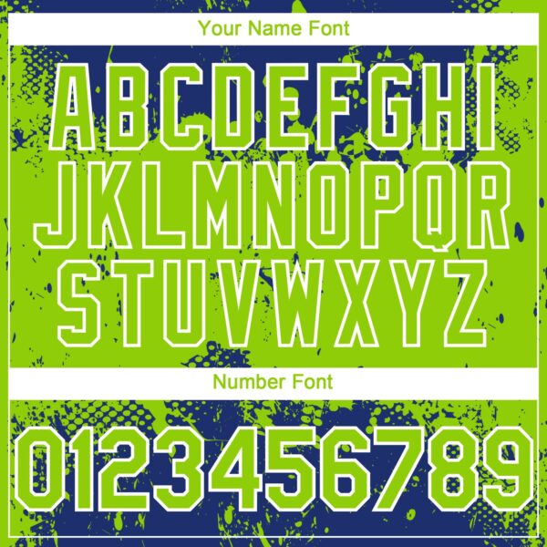 Custom Royal Neon Green-White Abstract Splatter Grunge Paint Authentic Baseball Jersey