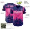Custom Royal Pink-White Abstract Splatter Grunge Paint Authentic Baseball Jersey
