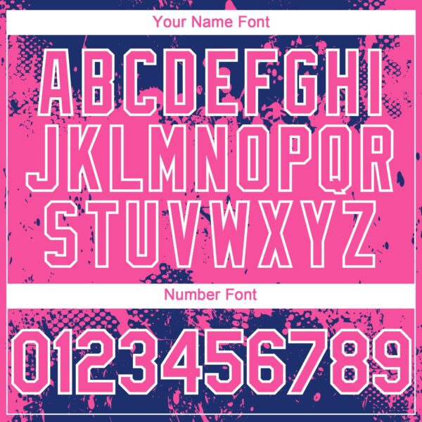 Custom Royal Pink-White Abstract Splatter Grunge Paint Authentic Baseball Jersey