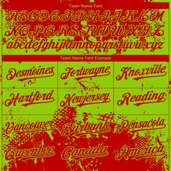 Custom Red Neon Green Abstract Splatter Grunge Paint Authentic Baseball Jersey