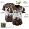 Custom Brown White Abstract Splatter Grunge Paint Authentic Baseball Jersey