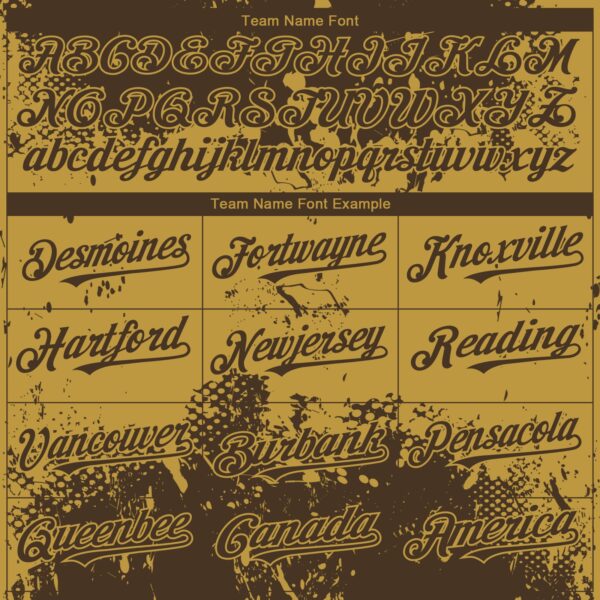 Custom Brown Old Gold Abstract Splatter Grunge Paint Authentic Baseball Jersey