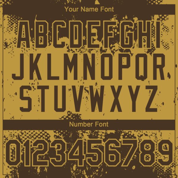 Custom Brown Old Gold Abstract Splatter Grunge Paint Authentic Baseball Jersey