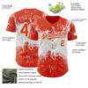 Custom Orange White Abstract Splatter Grunge Paint Authentic Baseball Jersey