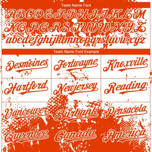 Custom Orange White Abstract Splatter Grunge Paint Authentic Baseball Jersey