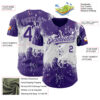 Custom Purple White Abstract Splatter Grunge Paint Authentic Baseball Jersey