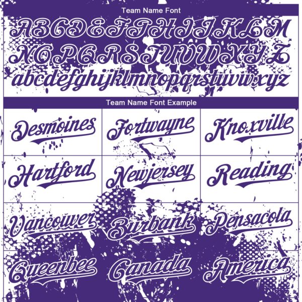 Custom Purple White Abstract Splatter Grunge Paint Authentic Baseball Jersey