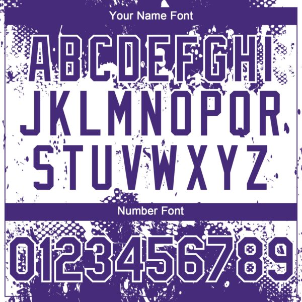 Custom Purple White Abstract Splatter Grunge Paint Authentic Baseball Jersey