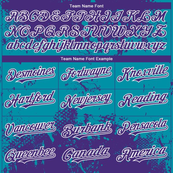 Custom Purple Teal-White Abstract Splatter Grunge Paint Authentic Baseball Jersey