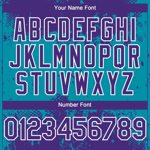 Custom Purple Teal-White Abstract Splatter Grunge Paint Authentic Baseball Jersey