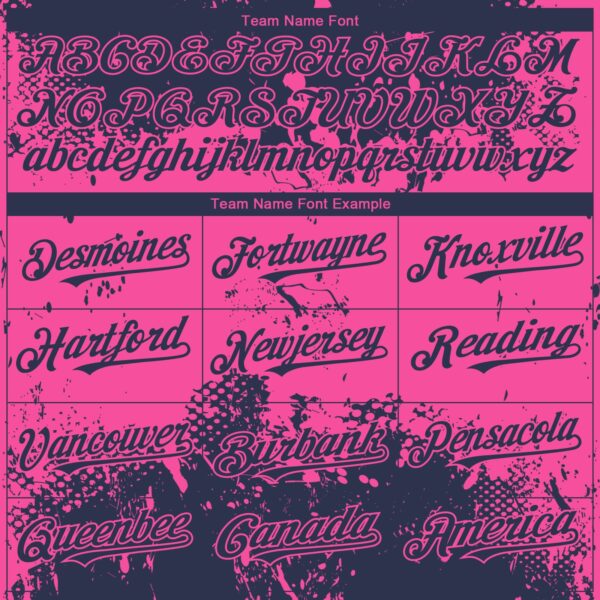 Custom Navy Pink Abstract Splatter Grunge Paint Authentic Baseball Jersey