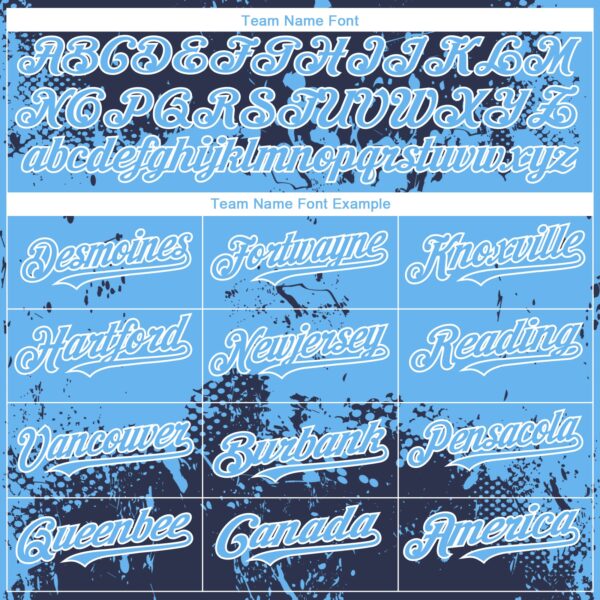 Custom Navy Sky Blue-White Abstract Splatter Grunge Paint Authentic Baseball Jersey