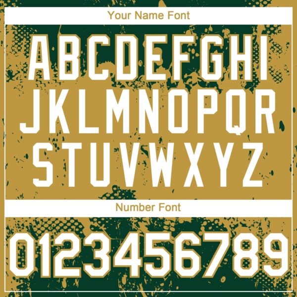 Custom Green White-Old Gold Abstract Splatter Grunge Paint Authentic Baseball Jersey