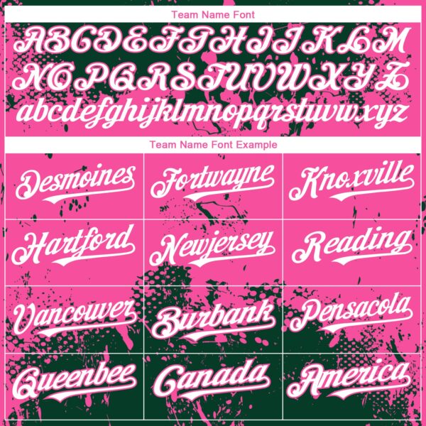 Custom Green White-Pink Abstract Splatter Grunge Paint Authentic Baseball Jersey