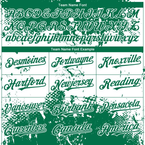 Custom Kelly Green White Abstract Splatter Grunge Paint Authentic Baseball Jersey