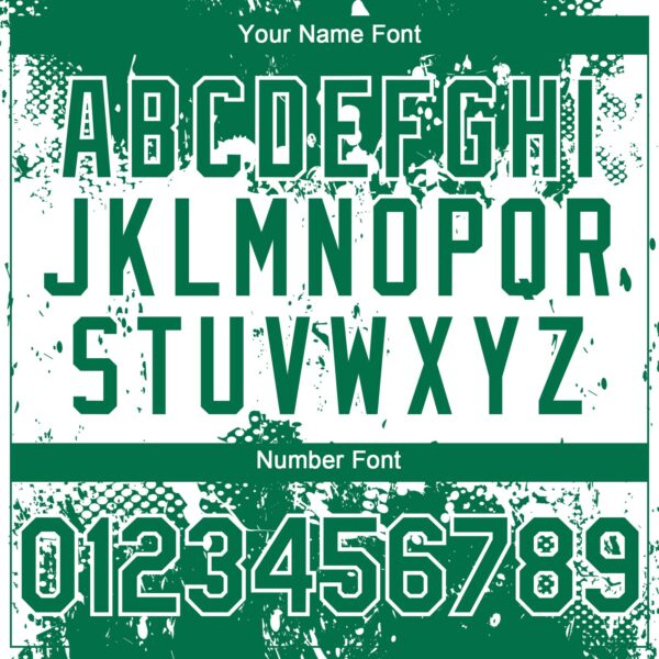 Custom Kelly Green White Abstract Splatter Grunge Paint Authentic Baseball Jersey