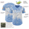 Custom Light Blue White Abstract Splatter Grunge Paint Authentic Baseball Jersey