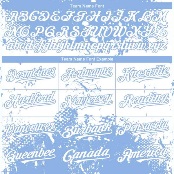 Custom Light Blue White Abstract Splatter Grunge Paint Authentic Baseball Jersey