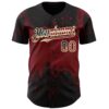 Custom Black Vintage USA Flag Crimson-Cream Abstract Splatter Grunge Paint Authentic Baseball Jersey