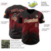 Custom Black Vintage USA Flag Crimson-Cream Abstract Splatter Grunge Paint Authentic Baseball Jersey