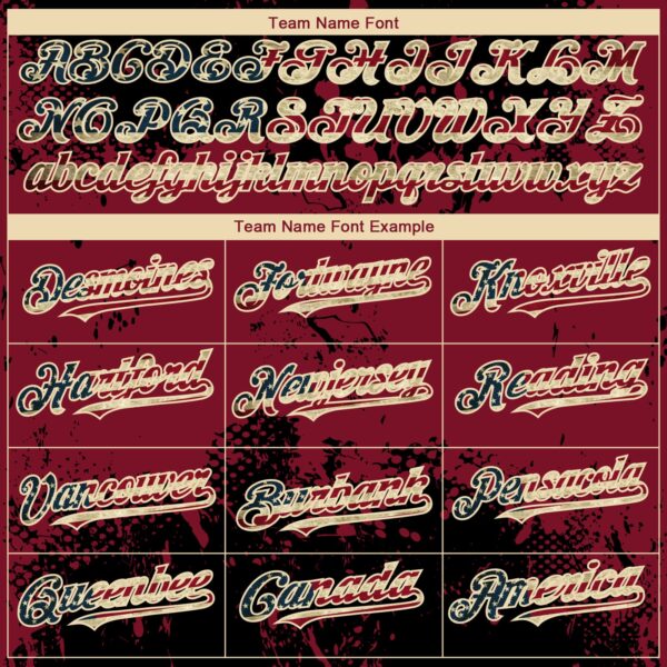 Custom Black Vintage USA Flag Crimson-Cream Abstract Splatter Grunge Paint Authentic Baseball Jersey