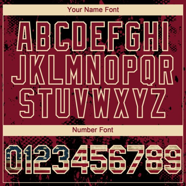 Custom Black Vintage USA Flag Crimson-Cream Abstract Splatter Grunge Paint Authentic Baseball Jersey